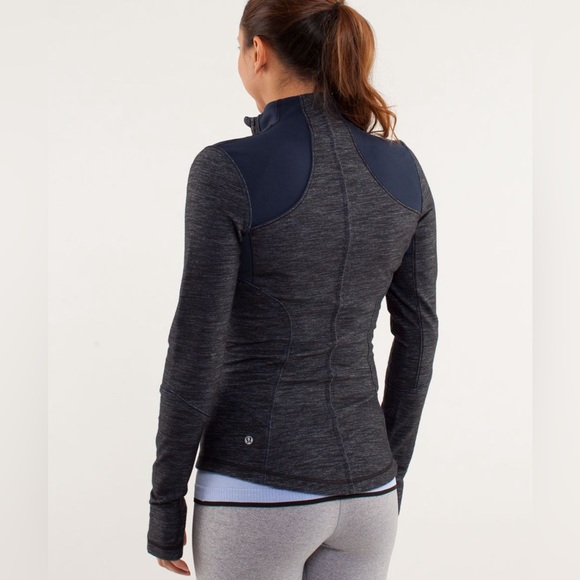 Lululemon Forme Jacket Reversible Slub Denim Inkwell/ Inkwell Sz 8 - Picture 2 of 11